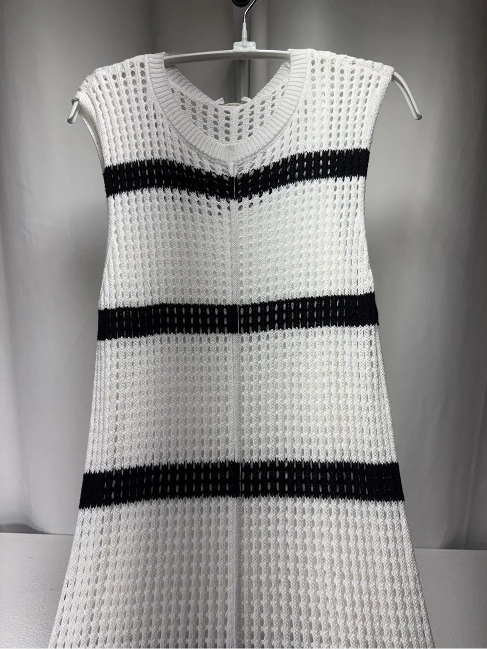 Striped Black and White Crochet Cover - Home Accents 4457